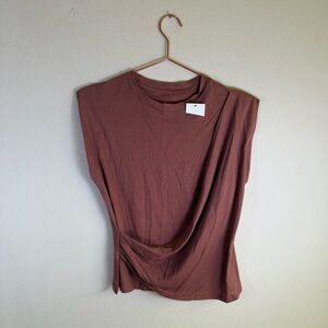 A New Day Rust Draped Side Top – Size Small – NWT